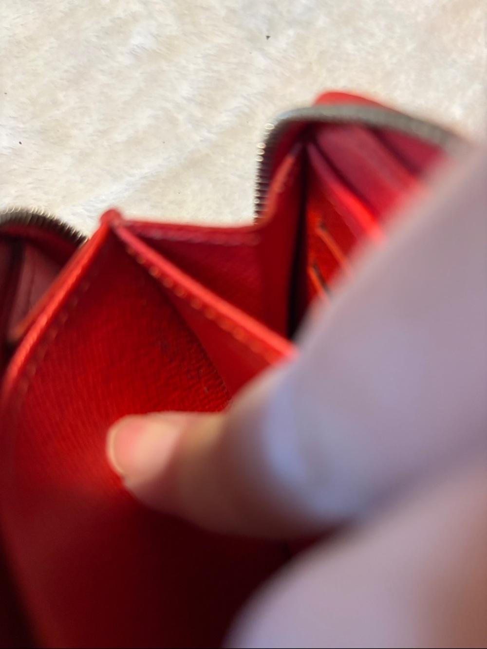 Louis Vuitton Orange-Red Epi Leather Zip Card Wallet - Picture 6 of 6